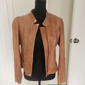 Cole Haan Women's Cognac Leather Jacket